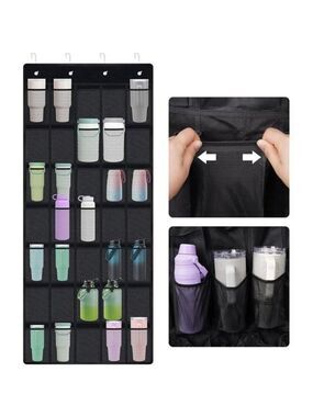 Door Hanging Organizer 35 Pocket Cup Holder Storage Rack Water Bottle Organizer